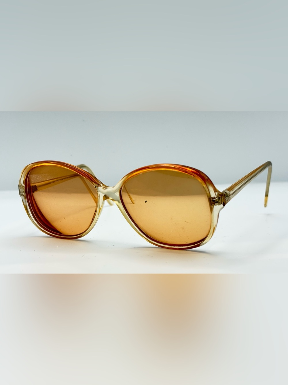 AJ Sarah Brown Translucent Oval Sunglasses Frames Only - Picture 2 of 9
